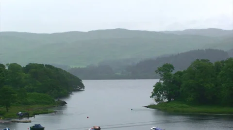 Strait between two main arms of a sea loch Stock Footage 39619085