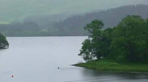 Strait between two main arms of a sea loch, detail Stock Footage 39635883