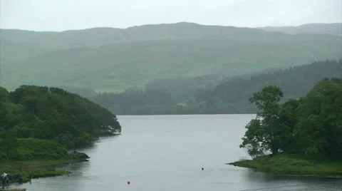 Strait between two main arms of a sea loch Stock Footage 39636225