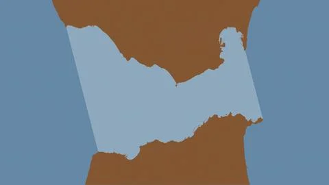 Strait of Gibraltar highlighted on a tiled pattern colored map 스톡 일러스트