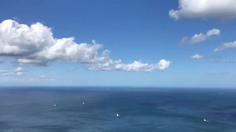 The strait of Gibraltar under a blue sky Stock Footage 336614118