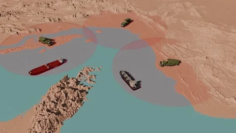 Strait of Hormuz map 3D Vídeos de archivo 331398197