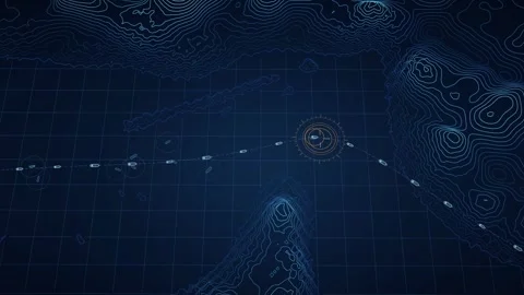 Strait of Hormuz Maritime Transit Visualization Navigation Route Mapping Stock Footage 341914943