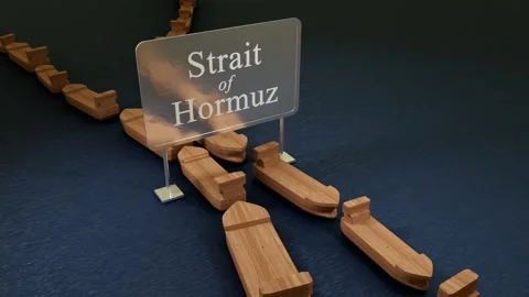 Strait Of Hormuz Marked On Stylized Middle East Map Stockbeeldmateriaal 332748527