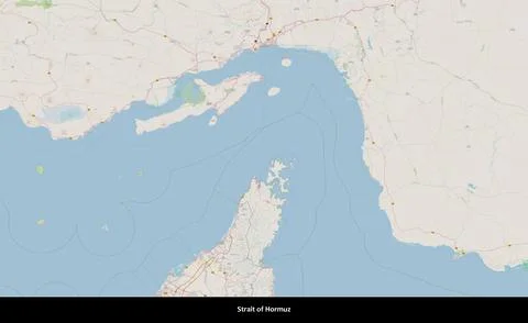 Strait of Hormuz, Middle East on a map Stock Illustration
