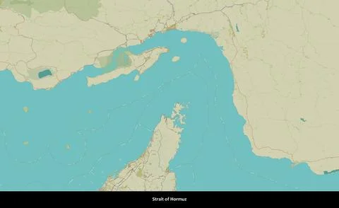 Strait of Hormuz, Middle East on a map Stock Illustration