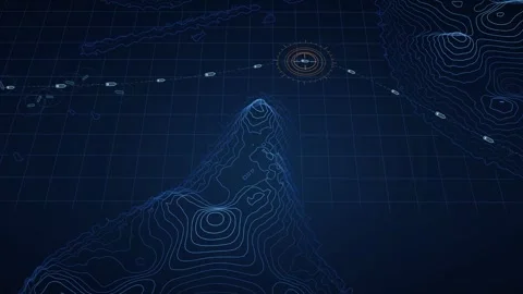 Strait of Hormuz Navigation Map Maritime Transit Tracking Seamless Loop Contour Stock Footage 341915195
