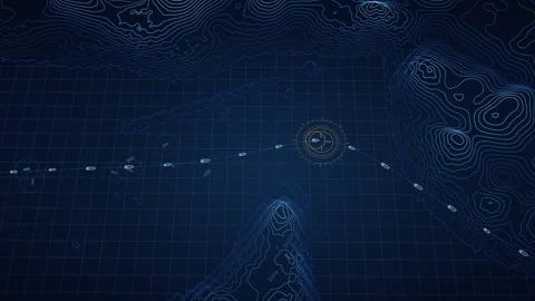 Strait of Hormuz Nightwatch Navigation Visualization Dark Sea Map Animation Stock Footage 341915292