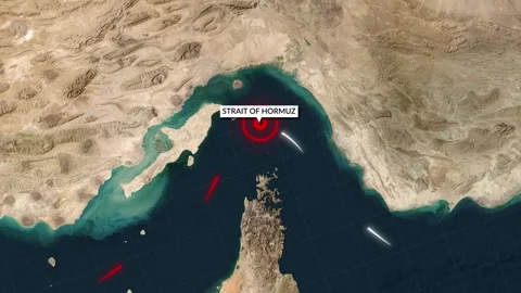 Strait of Hormuz Shipping Routes Map Stock Footage 330910857