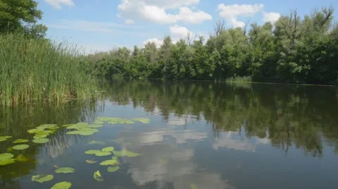 Strait in the lake Stock Footage 56976614