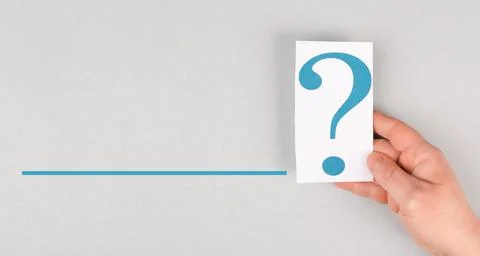 Strait line with a question mark, looking for an answer, searching for Stock Photos