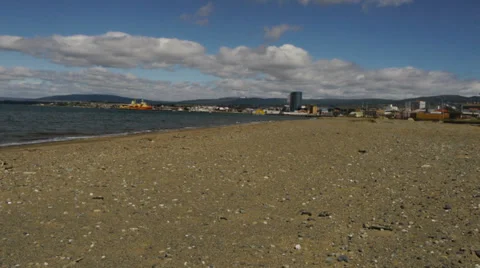 Strait of Magellan and Punta Arenas Stock Footage 33700074