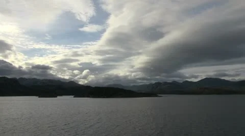 Strait of Magellan with clouds Video stock 11130986