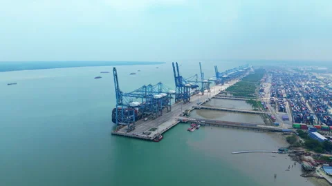 Strait of Malacca Aerial Tracking Left - Malaysia Maritime Trade Route 4K Stock-Footage 340900142