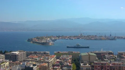 Strait of Messina Stock Footage 79800782