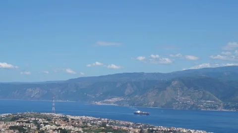Strait of Messina in Time Lapse Stock Footage 89706817