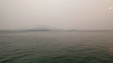 Strait of Olkhon Gate and ferry crossing. Lake Baikal. 動画素材 161707388