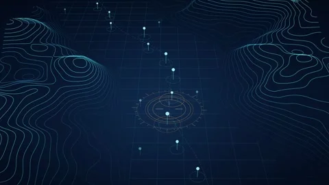 Strait Transit Queue Visualization Digital Terrain Mapping Seamless Loop Motion Stock Footage 341914059