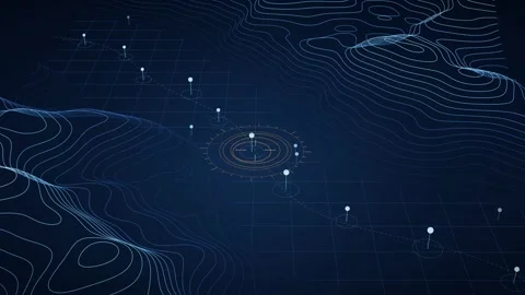Strait Transit Queue Visualization Nautical Navigation Map Seamless Loop Stock Footage 341914093