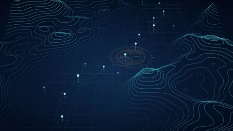 Strait Transit Queue Visualization Seamless Loop Abstract Geospatial Data Stock Footage 341914246