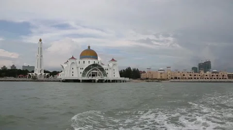 Straits Mosque in Malacca, Malaysia Stock Footage 49441877