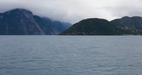 Stranda (Norway) - 4k real time panoramic video fjord view from the ship Stock Footage 114953156