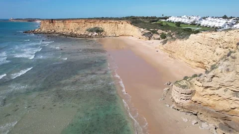 Strandbuchten Calas de Roche bei Conil de la Frontera,  Andalusien 스톡 동영상 201213956