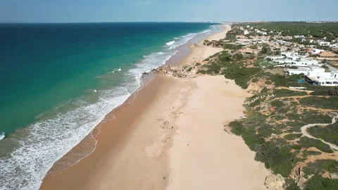 Strandbuchten Calas de Roche, Conil de la Frontera,  Costa de la Luz, Andalusien 스톡 동영상 201214317
