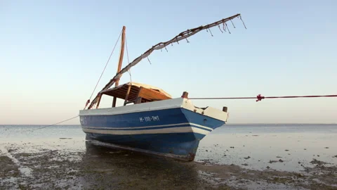 Stranded African Boat Stock Footage 231710571