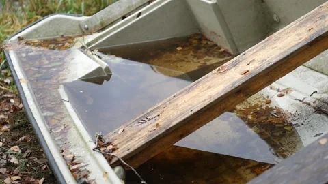 Stranded Boat By A Lake Stock Footage 220306574