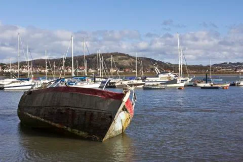 Stranded boat Stock Photos