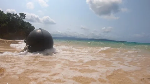 The stranded buoy. Stock Footage 107690748