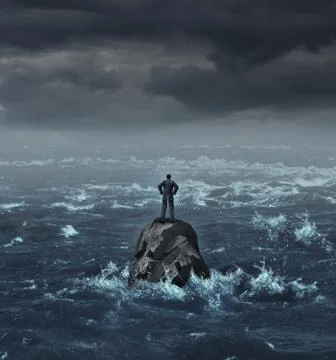 Stranded businessman Stock Illustration