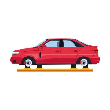 Stranded car icon, flat design Stock Illustration