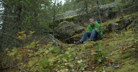 Stranded man found by rescue dog Stock Footage 86248474