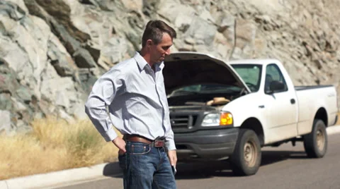 Stranded Man Frustration Stock Footage 32378624