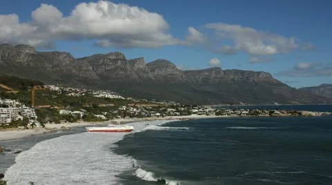 Stranded Ship on Clifton Beach from Bantry Bay Stock-Footage 11022819