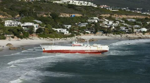 Stranded Ship on Clifton Beach from Bantry Bay Video stock 11057592