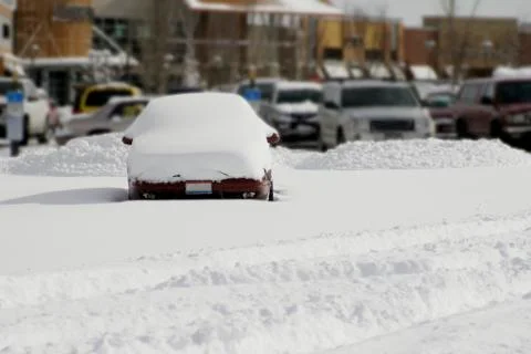 Stranded snow car Stock Photos