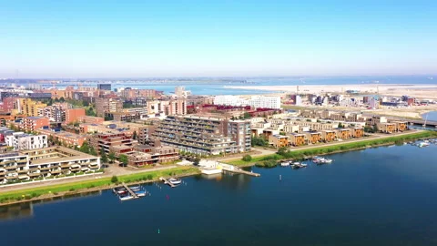 Strandeiland Amsterdam under construction Video stock 141530576