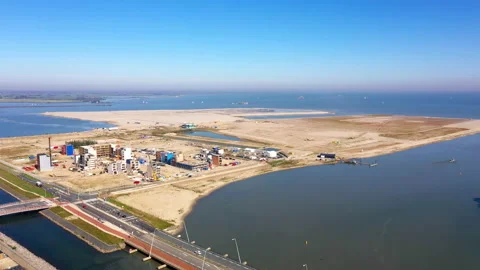 Strandeiland Amsterdam under construction Video stock 141531260