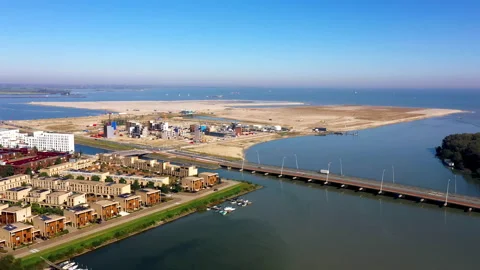 Strandeiland Amsterdam under construction Video stock 141531456