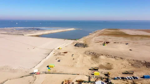Strandeiland Amsterdam under construction Video stock 141531755