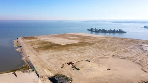 Strandeiland Amsterdam under construction Video stock 141531942