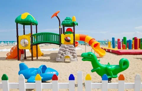 Strand,kinderspielplatz,strände,kinderspielplätze,spielplatz,spielplätze * Stock Photos