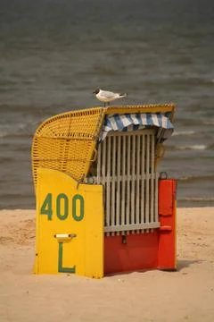 Strandkorb-Besucher Foto stock