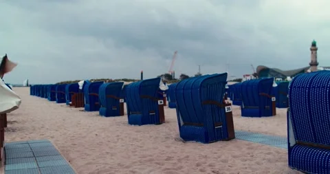 Strandkörbe beach chairs Stock Footage 159718567