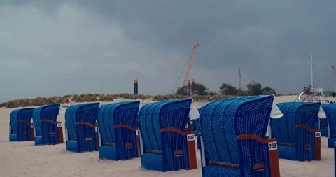Strandkörbe beach chairs Stock Footage 159718606