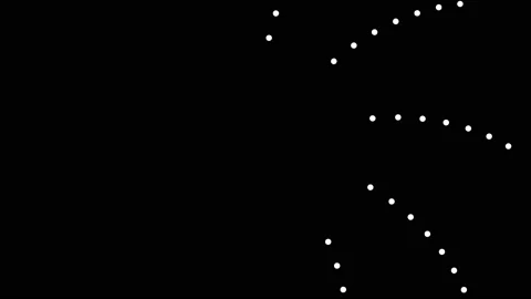 Strands of Balls Explode Towards Single Side of Frame Mask Stock Footage 153956798