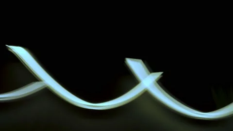 Strands of lights run through the night in a tunnel at full speed Stock Footage 209654076